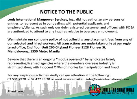 louis international manpower|Louis International Manpower Services (Phils), Inc. .